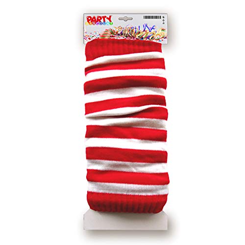 PARTY DISCOUNT Stulpen Beinwärmer, 1 Paar, (Rot-Weiss)