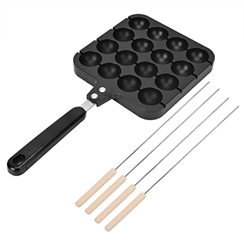 Takoyaki Grillpfannenplatte, Antihaftbeschichtetes Backblech Zum Kochen, Griff aus Massivem Aluminium, Ergonomisch Bequemer Griff, Runde Pfannkuchen, Gasherd, Elektroofen