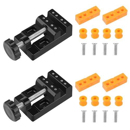 2 Stück Mini Schraubstock, 57mm Schraubstock Klein Paralleltisch Schraubstock Klemmbar, Mini Schraubstock für Schmuck Handwerk DIY