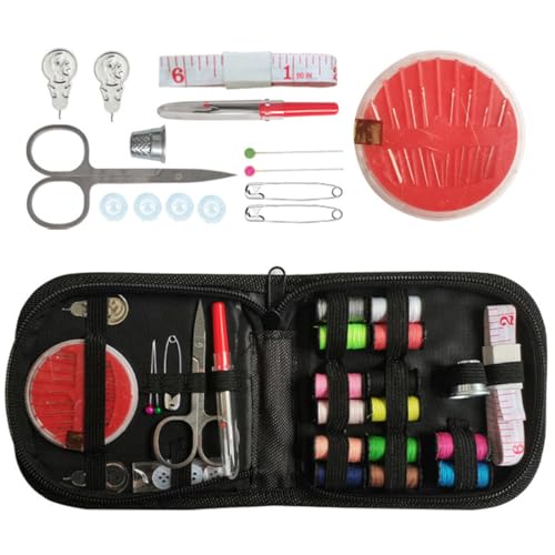 Nähset, 1 Satz 27 Stück Reise Nähzeug, Reise Nähset, Nadel und Fadenset Tragbares Mini Nähset, DIY-Premium-Nähzubehör, für Erwachsene, Anfänger und Notsituationen, mehrfarbig