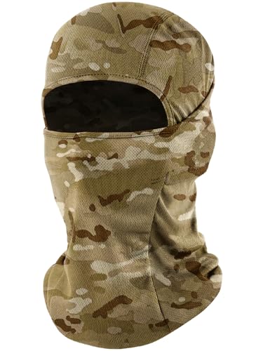 fuinloth Sturmhaube, Skimaske Balaclava, Motorrad Fahrrad gesichtshaube für Herren/Damen Sand-Tarnung