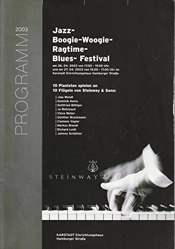 Programmheft Jazz- Boogie-Woogie- Ragtime- Blues-Festival 26. / 27. April 2003
