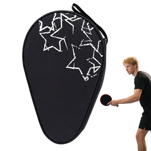 Tischtennisschlägerhülle – Weiche Schlägerhülle, stoßfeste Aufbewahrungstasche mit Netzballhalter, Oxford-Stoff-Tischtennisschläger-Aufbewahrungstasche | Leichter Reiseschutz für Tischtennisausrüstung