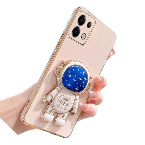 Nadoli für Xiaomi Redmi Note 13 5G Blau Stern Astronaut Versteckt Ständer Hülle,Karikatur Ultra Dünn Überzug Galvanisierte Astronaut Ständer Weiche Silikon Kratzfest Handyhülle Schutzhülle