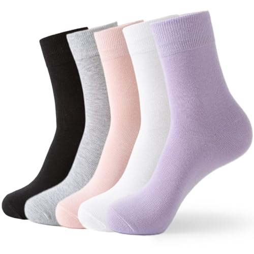 Wamicu 5 Paar Socken Herren Damen, Dünne Baumwolle Damensocken, Bequem und Atmungsaktiv mit Komfortbund Business Sportsocken, Größe 35-41