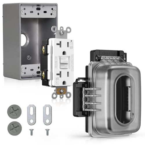 ELEGRP GFCI-Steckdose, 20 A, WR, Elektrobox-Set, Weiß, 1 Stück