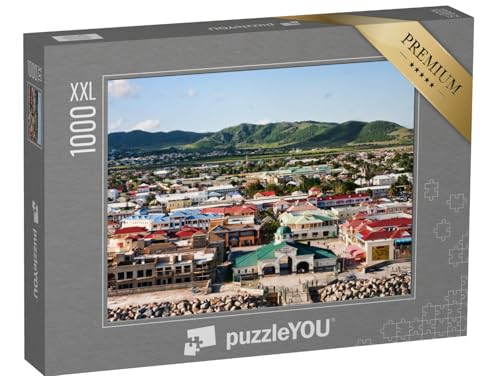 Puzzle 1000 Teile XXL „Eine Bunte Einkaufsmeile am Hafen auf St. Kitts in der Karibik“ – aus der Puzzle-Kollektion Karibik