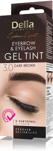 Delia Cosmetics - Augenbrauen- und Wimpernfärbung - Dunkelbraun - Lang anhaltende Wirkung bis zu 14 Tage – Farbe für Augenbrauen und Wimpern - 15ml