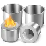 Bioethanol Brennertopf Ethanol Brennkammer Einsatz 2 Sets Edelstahl Ethanol Brenner Bioethanol Tischkamin Zubehör mit Keramikwolle Ideal um Selbst eine Kleine Feuerstelle zu Bauen DIY Deko