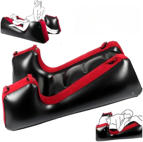 Sex Sofa Sex Möbel Kissen BDSM Sex Spielzeug Aufblasbares Kissen für Paar Sexuelle Position Unterstützung Multifunktionale Rampen，PVC-beflockter Sex-Stuhl-Rampe Möbel mit Bondage