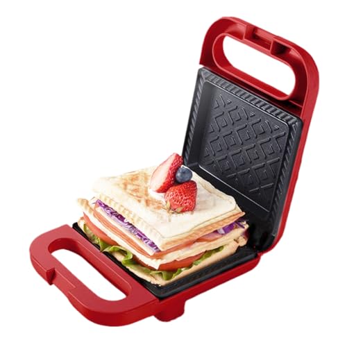 Toaster Sandwichmaker - Panini Presse & Grillgerät - Multifunktionales Frühstücksgerät für Waffeln & Sandwiches mit Antihaftbeschichtung – für Haushalt, Wohnung und Mietobjekte