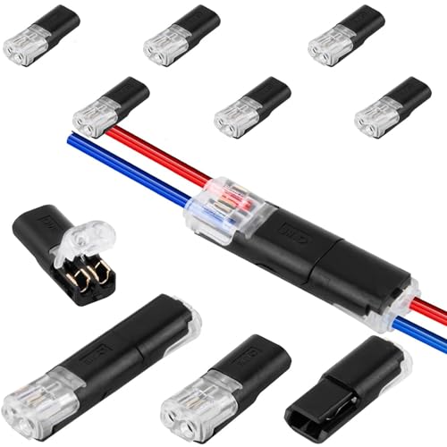 6 Stück Auto Stecker 2 Polig Steckverbindung Kabelverbinder Wasserdicht Steckverbinder Praktischer Schneller Kabelstecker Verbindungen 2 Poliger Steckbarer Kabelanschluss für 18-22 AWG Kabel Crimp