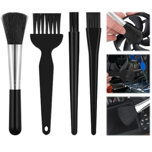 Vesaneae 4 Stück Antistatische ESD Bürste, Reinigungsbürste Kit, PC Reinigungs Pinsel Kit, Kamera Reinigungsset, Tastatur Staubpinsel, Antistatik Reiniger Bürste für Laptop Tastatur Leiterplatte