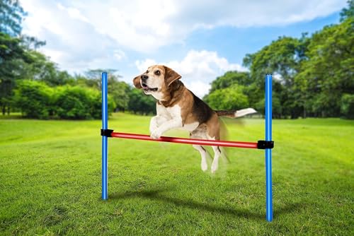 maxxpro Agility Spring Stick - Set Agility für Hunde - 85 x 3 cm - Kunststoff - Blau/Rot