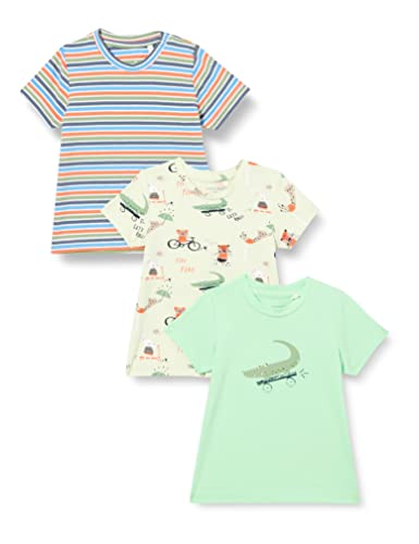 name it Baby Boys NBMFORIS 3P SS Top, Bright White, 56