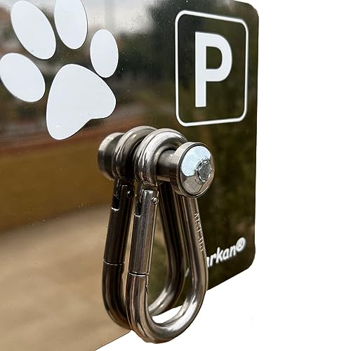 EWIG Hundeparkstation nach Gesetz für Tierschutz, mit Karabiner, Wand, Edelstahl, Siebdruck