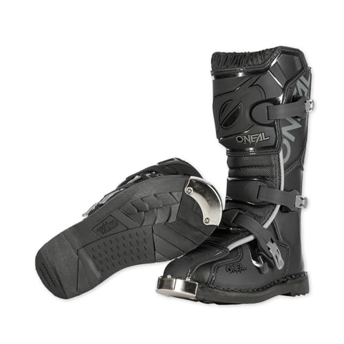 O'NEAL Kinder Motocross Stiefel TRIBUTE Youth Boot I MX Enduro I Motocross Stiefel Kinder mit Metall Sohlenschutz & verstellbaren Verschlussschnallen I Schwarz I Größe 33