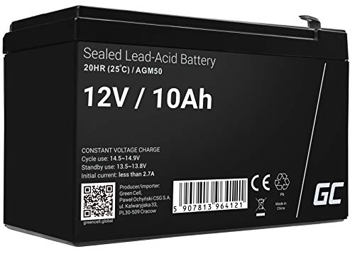 Green Cell® AGM 12V 10Ah Akku Vlies VRLA Blei-Batterie Bleiakku Ersatzakku Gelakku Akkubatterie Zyklenfest Unbemann UPS USV Notstrom USV-Anlage UPS -Anlage Backup-Batterie Batteriebackup