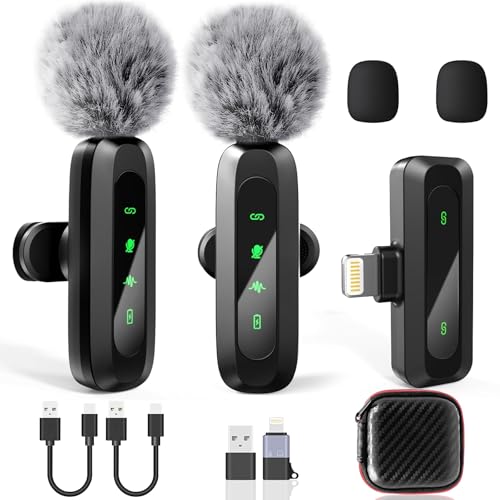 TZEKING Lavalier Mikrofon Wireless mit LED-Display,Plug-and-Play Mikrofon Kabellos, Mini Mikrofon kompatibel mit Type C/iPhone/USB-C,für Videoaufzeichnung,Live-Streaming,YouTube,TikTok,Vlog,Interview