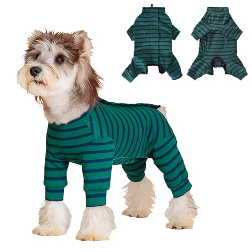Hundebody Nach Op,Langärmeliger Op Body für Hunde,Hundebody Nach Kastration,Hundeanzug Mit Beinen,Operationsbody,Hundepyjama für Kleine Mittelgroße Hunde,Wundschutz,Anti-Lecken (S)