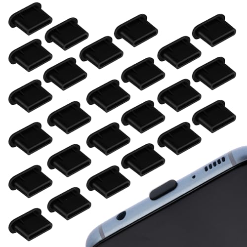 TIESOME 25 Stück Handy Staubstecker, Silikon USB C Staubschutz Telefon Ladeanschluss Abdeckung, Kompatibel mit Meiste Typ-C Handy Und Tablet Phone Zubehör Must Have