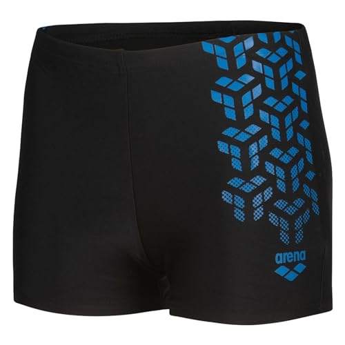 Arena Boy's KIKKO V Short Graphic Swim Trunks, Black-Blue China, 14-15 Jahre