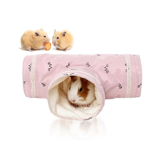 Meerschweinchen Tunnel, Faltbarer Kleintieraktivitätstunnel Spielzeug 3-Wege Meerschweinchen Haus Hamster Tunnel Zubehoer für Chinchilla Ratte Frettchen