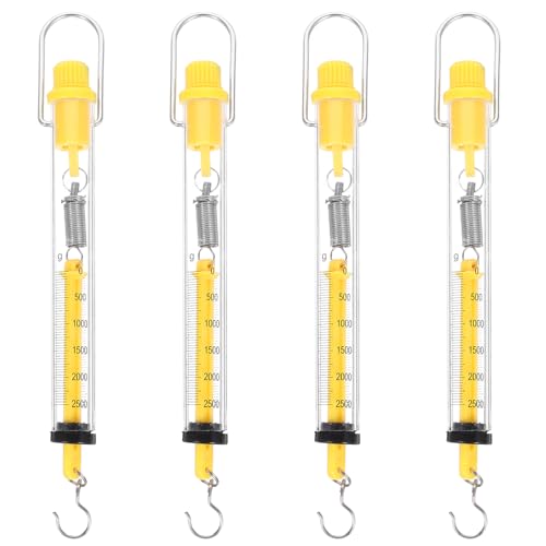 Federwaage Kunststoff 2.5kg Tragbar Hängend Waage Hängewaage Newton Kraftmesser Federwaage mit Haken für Lehrer Schüler Lab 4 Stück