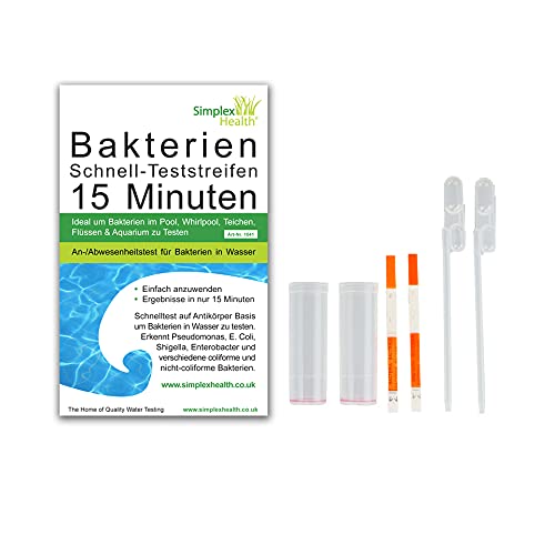 Bakterien Wassertest Schnelltest für Trinkwasser (2 Tests) 15 Minuten