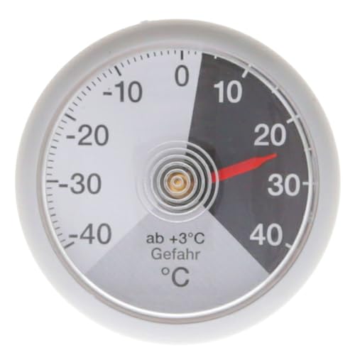 Lantelme Auto Analog Thermometer Selbstklebend für Innen Kabellos zum Messen Bimetall der Temperatur von +/- 40°C Rund Farbe Grau auch für LKW Wohnwagen Wohnmobil PKW KFZ Anhänger
