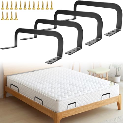 4 Stück Rutschfest Matratzenhalter, Matratzenbügel mit Anti-Rutsch-Funktion, Matratzen Zusammenhalter, Rutschfeste Matratzen Stopper Stange inklusive 16 Schrauben für 10–30 cm dicke Matratzen