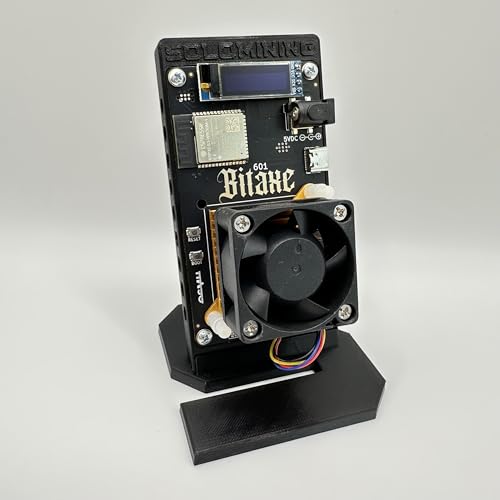 Bitaxe 601 Gamma – 1,07+ TH/s Single ASIC Chip Bitcoin Solo Home Miner (BM1370) (Standard Lüfter - Schwarze Halterung)
