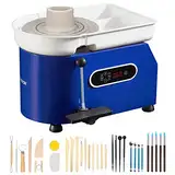 VEVOR Töpferscheibe Keramik Rad Maschine 450 W, Elektrische Töpferscheibe Maschine 28 cm 300 U/min Töpferscheibenmaschine, mit Pedal & Schürze Formmaschine, Geeignet für Anfänger, Enthusiasten