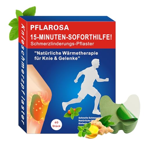 Pain Relief Patch, Kräuter Wärmepflaster 60 Stück für Knie, Rücken, Nacken, Natürliche Schmerzlinderung bei Muskelgelenkschmerzen, Muskelkater, Thermotherapie-Pflaster mit Moxa-Wirkung