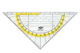 Wedo 525 Geometrie Dreieck 16 cm, Kunststoff, Hypotenuse, Facetten, Tuschenoppen, transparent