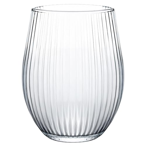 KONZEPT Geriffelte Gläser Set 8 teilig, 500 ml, Trinkgläser, Wassergläser spülmaschinenfest