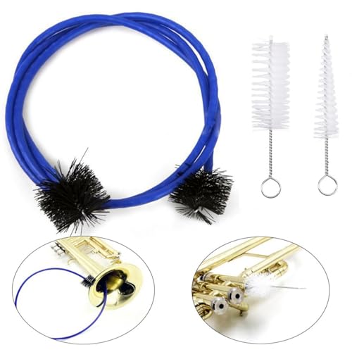 Posaunen-Reinigungsset, Trompeten-Reinigungsbürsten, Trompete Reinigung Pflege Kit, Reinigungsbürsten für Blechblasinstrumente, Posaunen-Reinigungsbürste, Musikinstrument Pflege Bürsten, 3 Stück