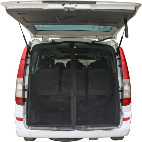 Heckklappe Flügeltür Sonnenschutz 160 * 150cm Kofferraumabdeckung moskitonetz heckklappe Vorhänge Moskitonetz Fliegengitter Schwarz Mesh für T4 T5 Transporter Calif/ornia MUL/ti/Van Cad/dy