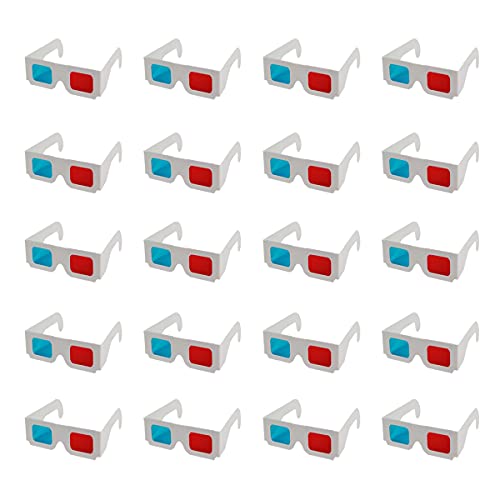 3D Brille 20 Paar Papier rot und blau Stereo Brille für Film Dekoration