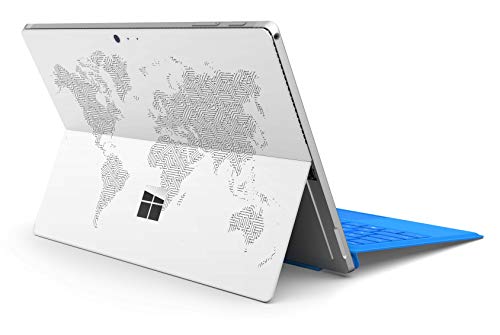Skins4u Slim Premium Skin Klebeschutzfolie Tablet Schutzfolie Cover für Microsoft Surface Pro 7 Skins Aufkleber Weltkarte