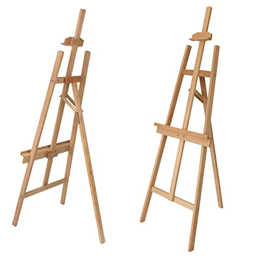 Paintersisters® Staffelei Malta, Keilrahmen bis 110 cm Höhe, Akademie Mal- und Präsentationsstaffelei vom Künstler-Fachhandel aus Buchenholz FSC®, Holzstaffelei