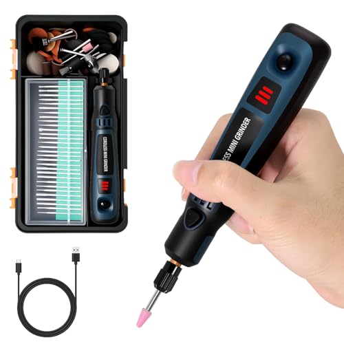 Elektrischer Gravierstift mit 96 Aufsätzen | 3-Gang-Regler (bis 15.000 U/min) | Tragbar & USB-Akku | Multifunktions-Graviergerät für Schmuck, Holz, Metall, Glas, Keramik | Ideal für DIY,Hobbyist