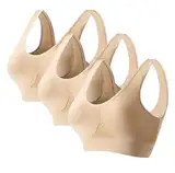 Damen Seamless Sport BH mit Merfarben Wohlfühl-BH BH Damen ohne Bügel Push Up Baumwolle BH Set, Frauen Sexy Große Brüste Klassische BH Set für Damen Weich Bequemer BH Unterwäsche Bra