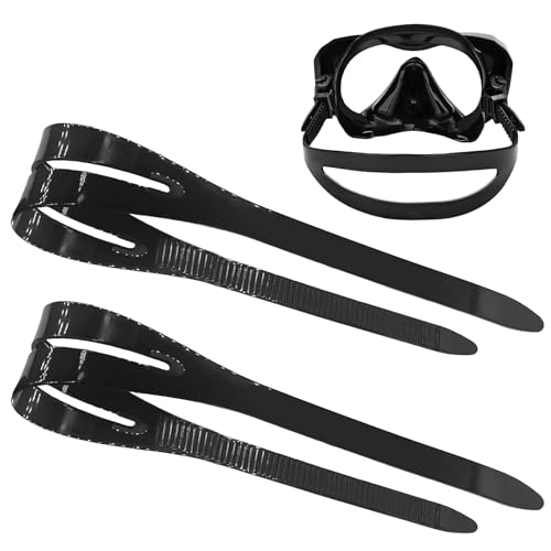 Tauchmaskenband 2 Stück Schnorcheln Silikonband Schwarz Taucherbrillenband Silikon Stirnband Tauchmasken Zubehör für Tauchen, Schwimmen, Schnorche