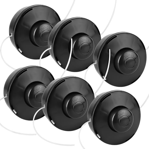 Forever Speed 6 X Doppelfadenkopf für Motorsense Fadenspule mit Tippautomatik Doppelfadenkopf Fadenkopf Mähkopf Mähfaden für Motorsensen