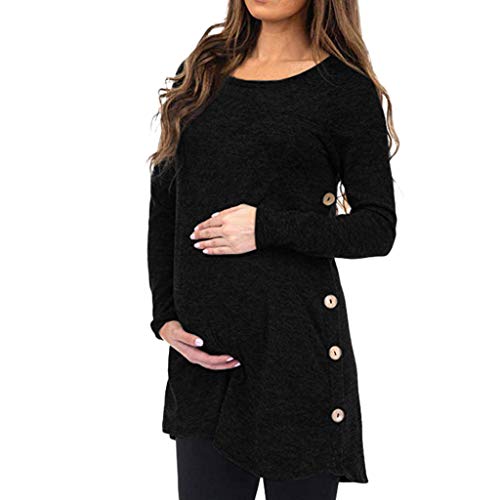 Umstandsshirt Damen Autumn Halloween Kostüm Umstandsmode Langarm Umstandstop Damen Lang Umstandskleidung Sommer Schwangerschaft Kleidung Stillshirt mit Reißverschluss Baumwolle Kleider für Schwangere