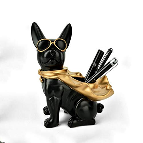 RSLEE Stiftehalter Schreibtisch Harz Dog-förmigen Stifthalter, kreative Neuheit-Büroeinrichtungsgegenstände for Männer und Frauen Stiftehalter Stifthalter Stiftebox (Color : Black Gold)
