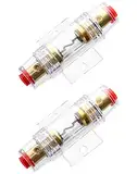 QWORK® 2 Stück AGU Inline Sicherungshalter 60A 12V-48V DC mit 60A AGU Sicherungen für Auto Audio Alarm Verstärker Kompressoren