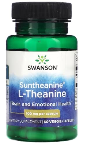 Swanson - L-Theanin | Beruhigendes Nahrungsergänzungsmittel aus Suntheanine - 60 Kapseln