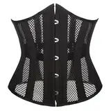 GMDNS Taillenmieder Für Damen Damen-Doppelstahl-Korsett-Mesh Atmungsaktiv Taillen-Trainer-Kontrolle Unterbrust Sexy Korsett & Bustiers M Schwarz